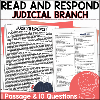 Judicial Branch Reading Passage Comprehension Questions - History Centers