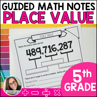 Place Value and Multiplication Math Notes - Test Prep - Guided Math Notes