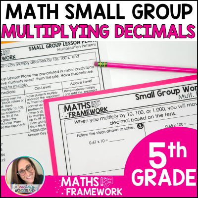 5th Grade Multiplying Decimals Small Groups Plans & Work Mats - RTI Intervention
