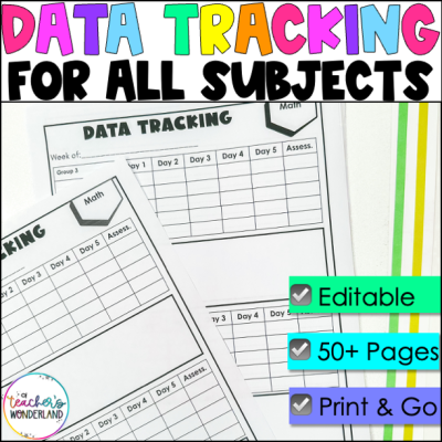 Data Binder - Tracking Sheets - Data Notebook - Editable - Data Organization