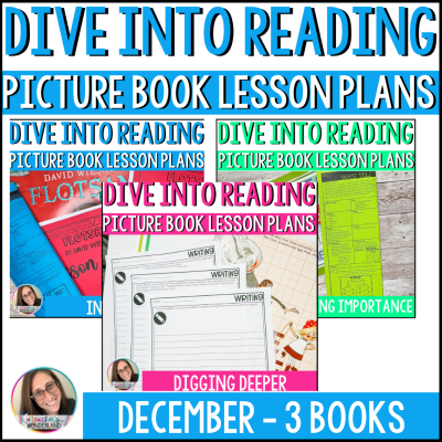 Bundle for December Picture Book Lesson Plans - Inference, Determining Imp.
