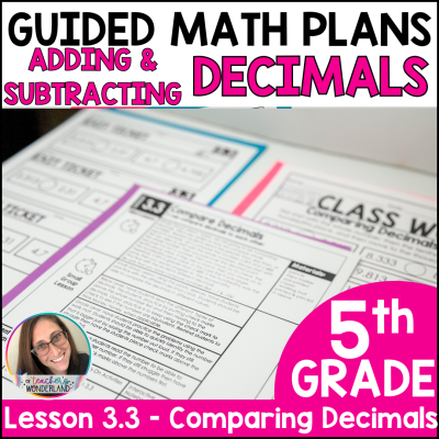 Comparing Decimals 5th Grade Guided Math Worksheets Activities Lessons