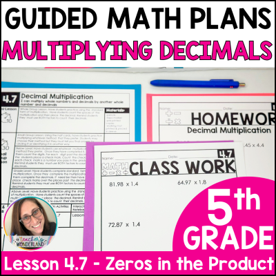 Decimal Multiplication 5th Grade Guided Math Worksheets Activities Lessons