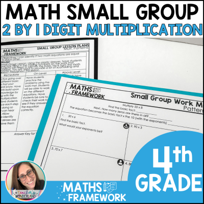 4th Grade 2 By 1 Dig. Multiply Small Groups Plans & Work Mats - RTI Intervention