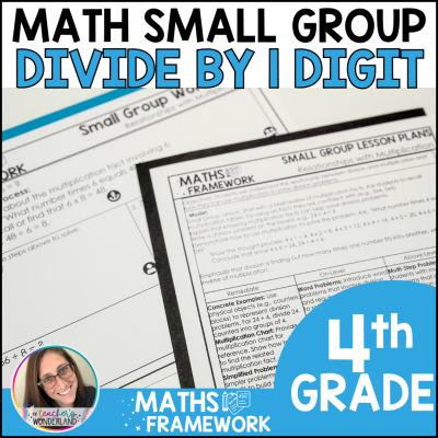 4th Grade Dividing by 1 Digit Small Groups Plans & Work Mats - RTI Intervention