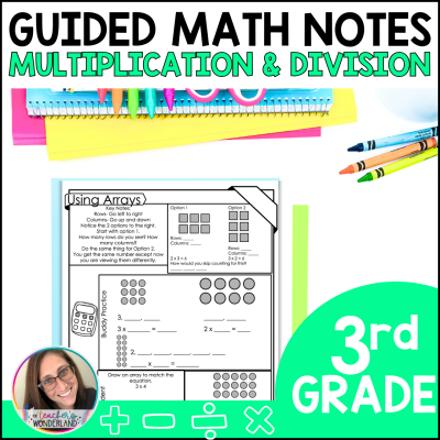 3rd Grade Guided Math Notes - Multiplication and Division - Test Prep - Print