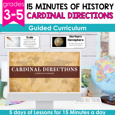 Cardinal Directions Lesson Plans -Slideshow Geography Craft & Guided Notes