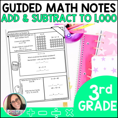 3rd Grade - Add & Subtract to 1,000 - Test Prep - Printables- Math Notes