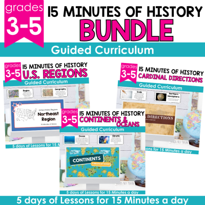 3-5th Grade History Lesson Plans -Slideshow Geography Craft & Guided Notes