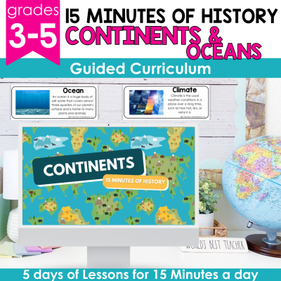 Continents and Map Skills Lesson Plans -Slideshow Geography Craft & Guided Notes