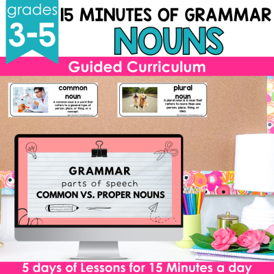 3-5th Gr. Plural Singular Possessive Nouns Lesson Plans- Slideshow, Guided Notes