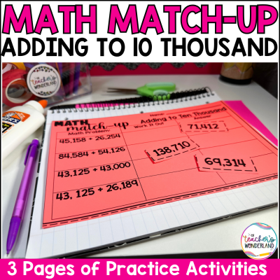 Adding to Ten Thousand Math Sorts- Math Centers Review Interactive Notebook Review