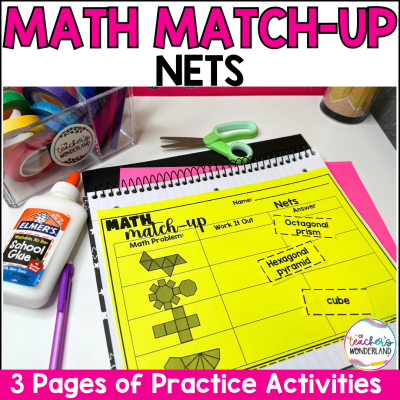 Nets Math Sorts- Math Centers Review Interactive Notebook Review
