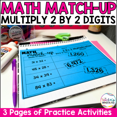 2 Digits by 2 Digits Multiplication Math Sorts- Math Centers Review Interactive