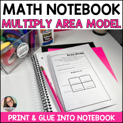 Multiply Area Model Interactive Notebook Math Centers, Games, Review, Activities