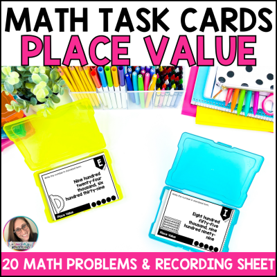 3 - 5 Gr. Place Value Math Task Cards Math Centers, Games, Review, Activities