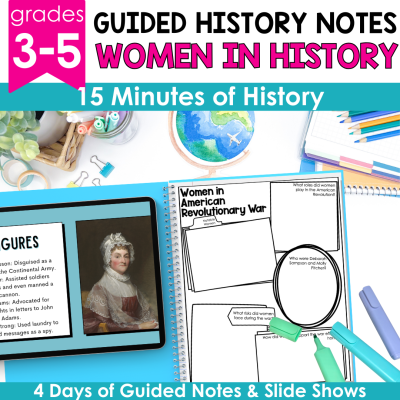 Women in History Activity Slideshow & Guided History Notes Social Studies