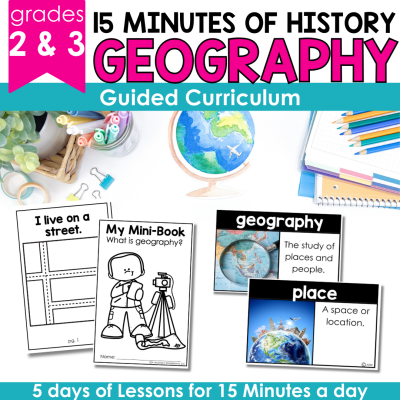 2nd & 3rd Grade Geography Social Studies Lesson Plans, Exit Tickets, Mini-Books