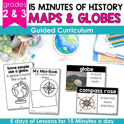 2nd & 3rd Grade Geography Social Studies Lesson Plans, Exit Tickets, Mini-Books