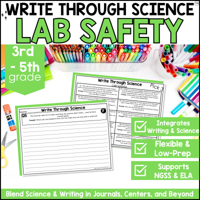 3rd-5th Grade Lab Safety Writing Prompts Journal Fiction & Non-Fiction