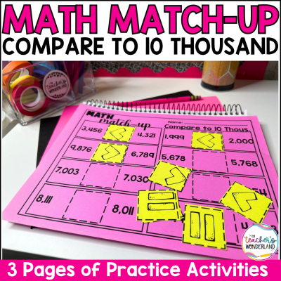Compare to 10 Thous. Math Sorts- Math Centers Review Interactive Notebook Review
