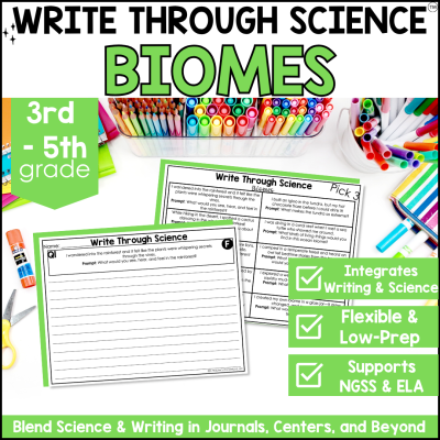 3rd-5th Grade Biomes - Habitats Writing Prompts Journal Fiction & Non-Fiction