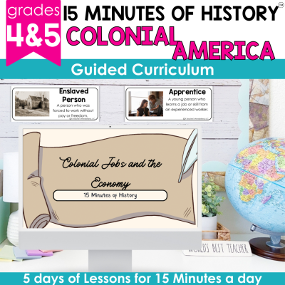 Colonial America - USA History Lesson Plans - Slideshow Craft, Guided Notes