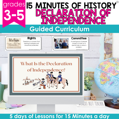 Declaration of Independence History Lesson Plans - Slideshow Craft, Guided Notes