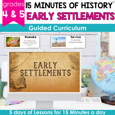 Early Settlements - USA History Lesson Plans - Slideshow Craft, Guided Notes