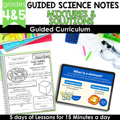 Mixtures and Solutions - Science Notes - Test Prep - 4th & 5th Grade