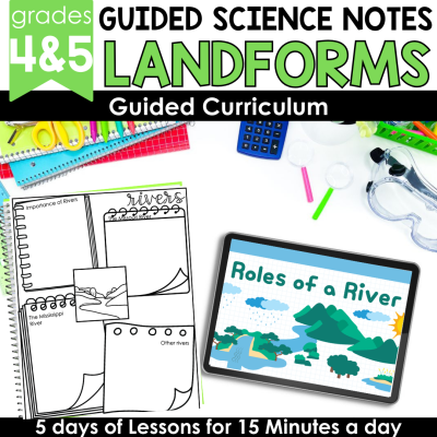 Landforms - Science Notes -Activity Slideshow & Guided Science Notes Test Prep