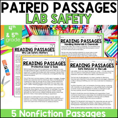 4th & 5th Grade Lab Safety Paired Passages & Reading Comprehension