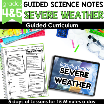 Severe Weather - Hurricanes Activity Slideshow & Guided Science Notes Test Prep