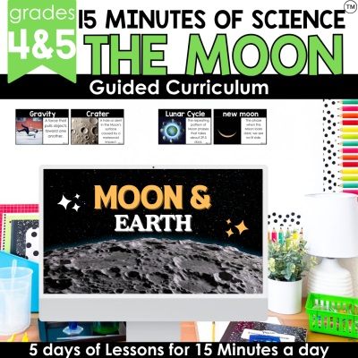 4 & 5th Gr Phases of the Moon Science Lesson Plans Slideshow Guided Notes