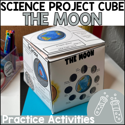 Phases of the Moon 3D Project Cube Craftivity - Science Centers & Activity