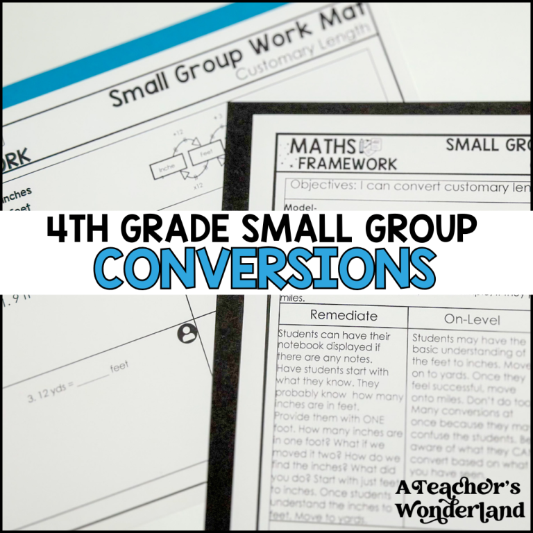 4th Grade Measurement & Conversions Small Groups Lessons 📏
