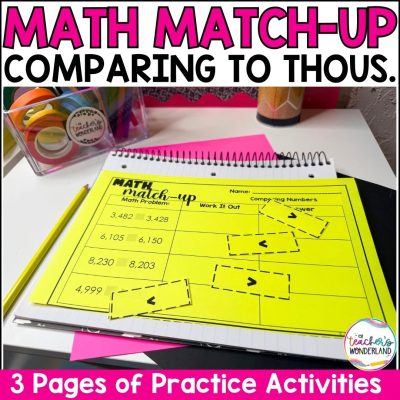 Compare to Thousand Math Sorts- Math Centers Review Interactive Notebook Review