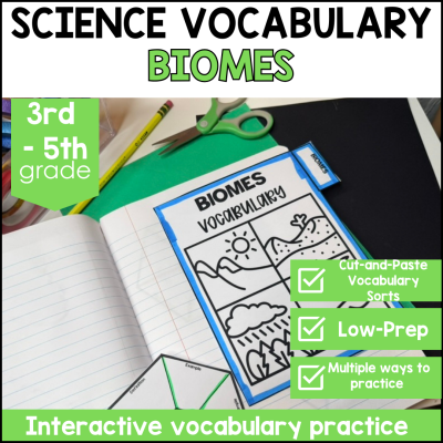 4th & 5th Grade Biomes - Science Vocabulary Activities & Practice