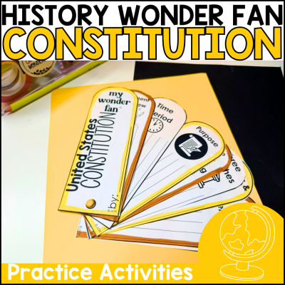 The USA Constitution Social Studies History Fact Fan Craftivity Activity