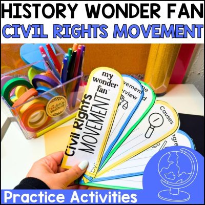 Civil Rights Movement Social Studies History Fact Fan Craftivity Activity