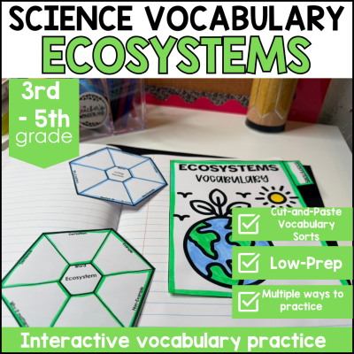 4th & 5th Grade Ecosystems - Science Vocabulary Activities & Practice