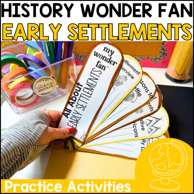 Early Settlements Social Studies History Fact Fan Craftivity Activity